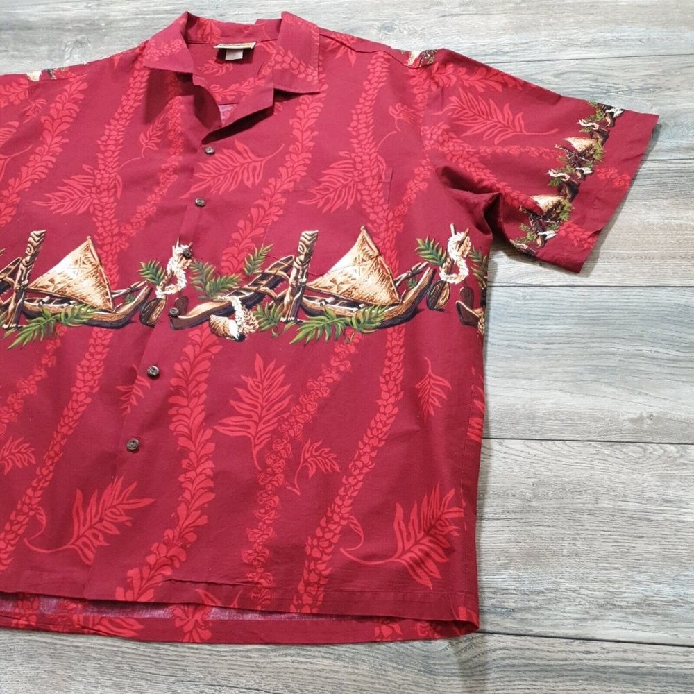 Winnie Fashion Mens 3XL Short Sleeve Shirt Hawaiian Vacation Party Shirt Canoe - Picture 3 of 8
